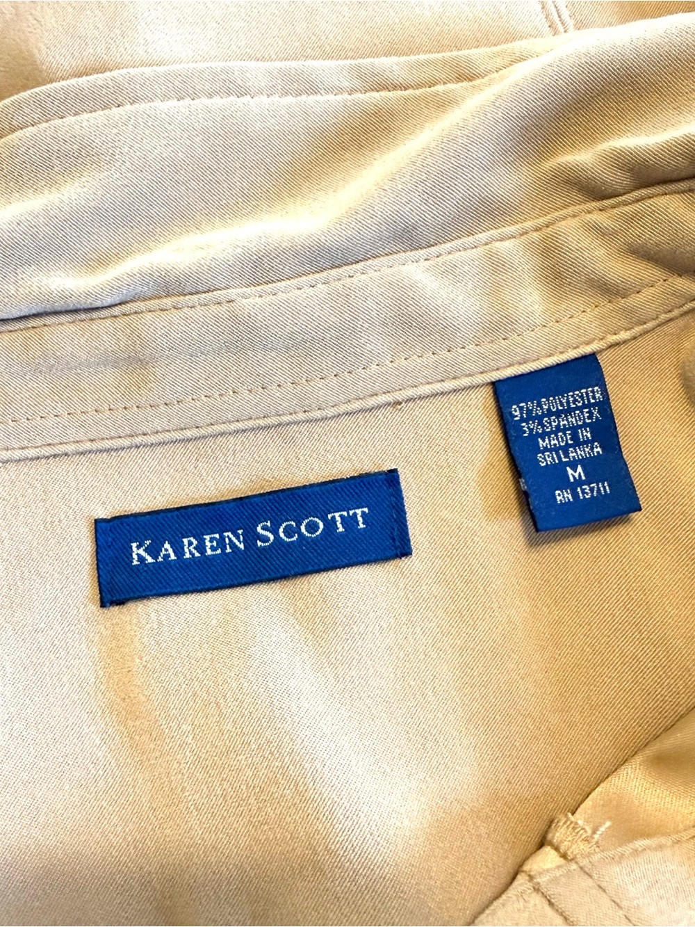 Karen Scott Mixed Media Faux Suede Camel Ribbed Knit Sleeve Shacket Jacket M - Picture 6 of 10